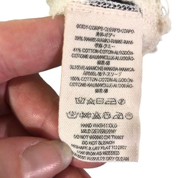 Free People We the Free Pullover Striped Lace Sleeves Knitted Sweater SXS - Picture 5 of 15